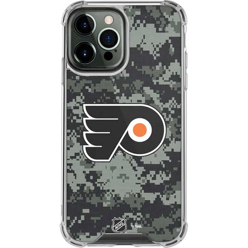 NHL Philadelphia Flyers Camo iPhone 14 Pro Max Clear Case