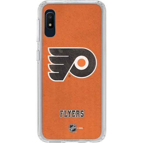 NHL Philadelphia Flyers Distressed Galaxy A10e Clear Case