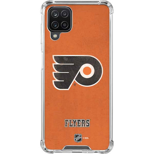 NHL Philadelphia Flyers Distressed Galaxy A12 Clear Case