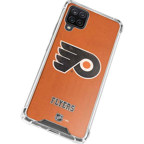 NHL Philadelphia Flyers Distressed Galaxy A12 Clear Case
