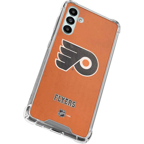 NHL Philadelphia Flyers Distressed Galaxy A13 5G Clear Case