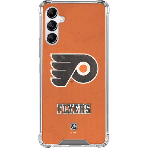 NHL Philadelphia Flyers Distressed Galaxy A15 5G Clear Case