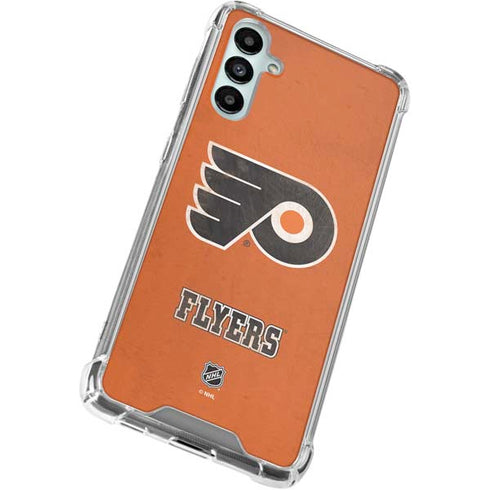 NHL Philadelphia Flyers Distressed Galaxy A15 5G Clear Case