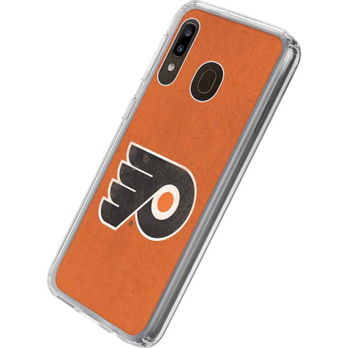 NHL Philadelphia Flyers Distressed Galaxy A20 Clear Case