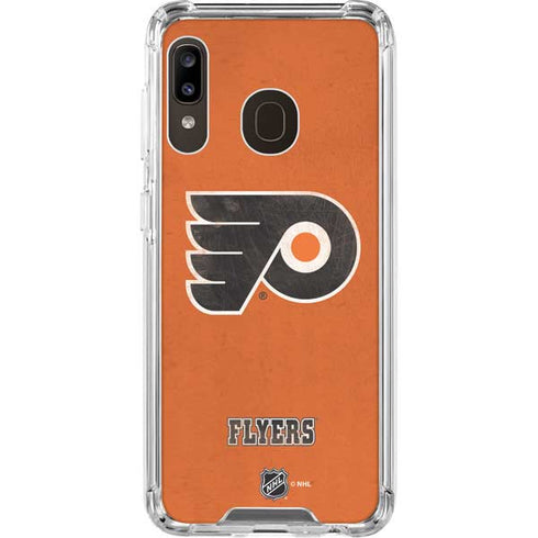 NHL Philadelphia Flyers Distressed Galaxy A30 Clear Case