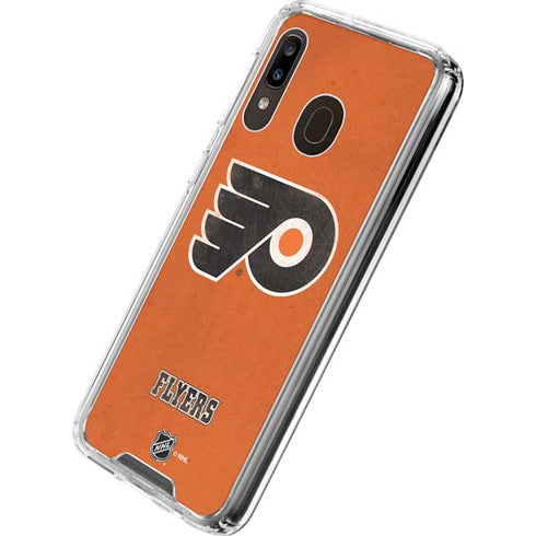 NHL Philadelphia Flyers Distressed Galaxy A30 Clear Case