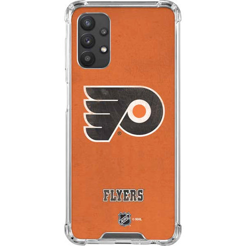 NHL Philadelphia Flyers Distressed Galaxy A32 5G Clear Case