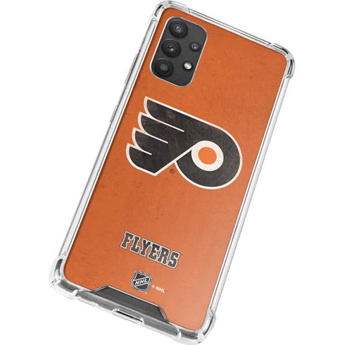 NHL Philadelphia Flyers Distressed Galaxy A32 5G Clear Case