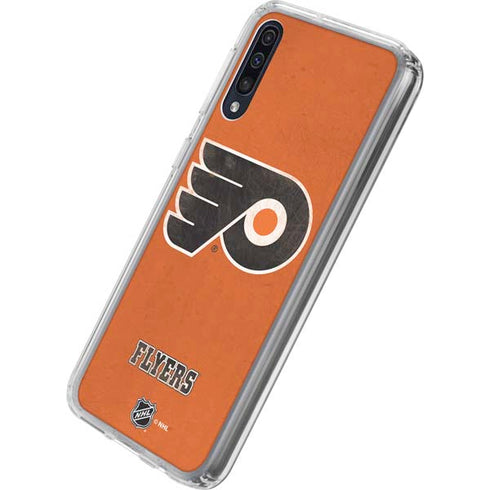 NHL Philadelphia Flyers Distressed Galaxy A50 Clear Case