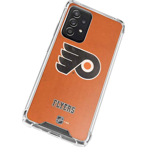 NHL Philadelphia Flyers Distressed Galaxy A52 5G Clear Case