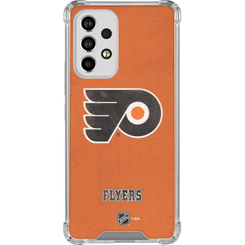 NHL Philadelphia Flyers Distressed Galaxy A53 5G Clear Case