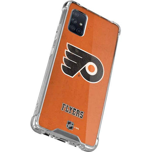 NHL Philadelphia Flyers Distressed Galaxy A71 5G Clear Case