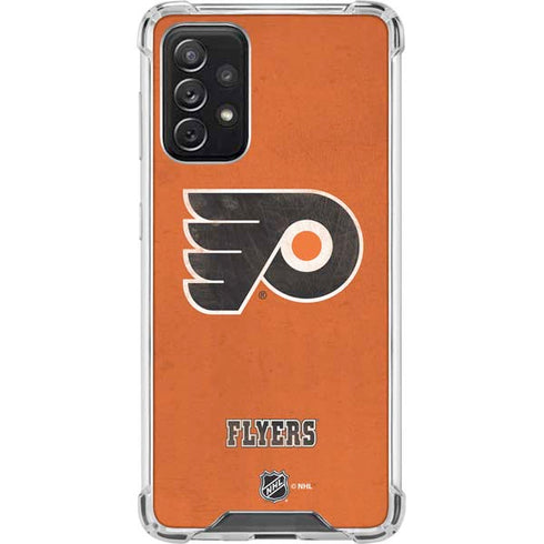 NHL Philadelphia Flyers Distressed Galaxy A72 5G Clear Case