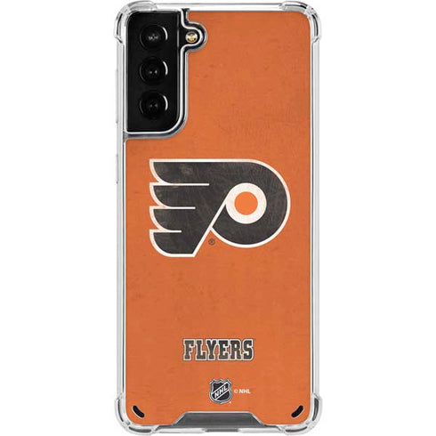 NHL Philadelphia Flyers Distressed Galaxy S21 Plus 5G Clear Case