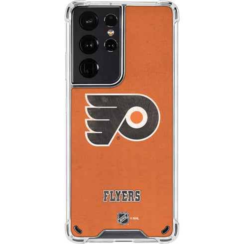 NHL Philadelphia Flyers Distressed Galaxy S21 Ultra 5G Clear Case