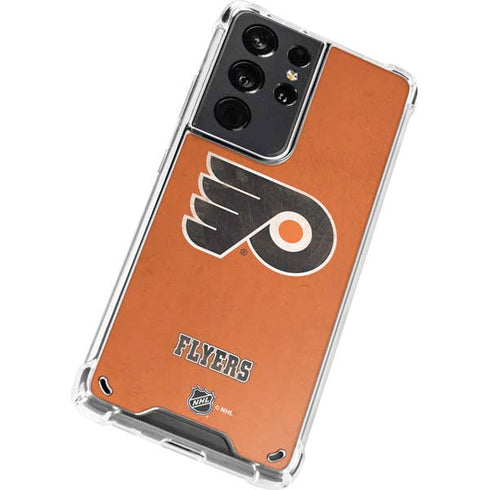 NHL Philadelphia Flyers Distressed Galaxy S21 Ultra 5G Clear Case