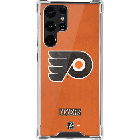 NHL Philadelphia Flyers Distressed Galaxy S22 Ultra Clear Case