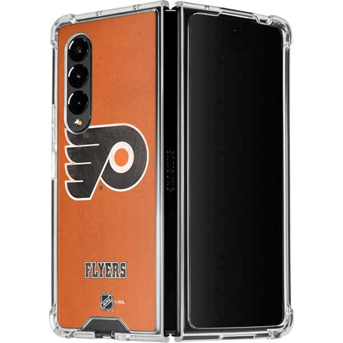 NHL Philadelphia Flyers Distressed Galaxy Z Fold4 5G Clear Case