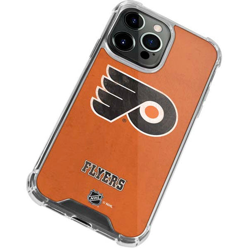 NHL Philadelphia Flyers Distressed iPhone 13 Pro Clear Case