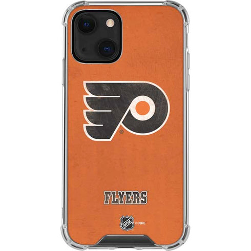 NHL Philadelphia Flyers Distressed iPhone 14 Plus Clear Case
