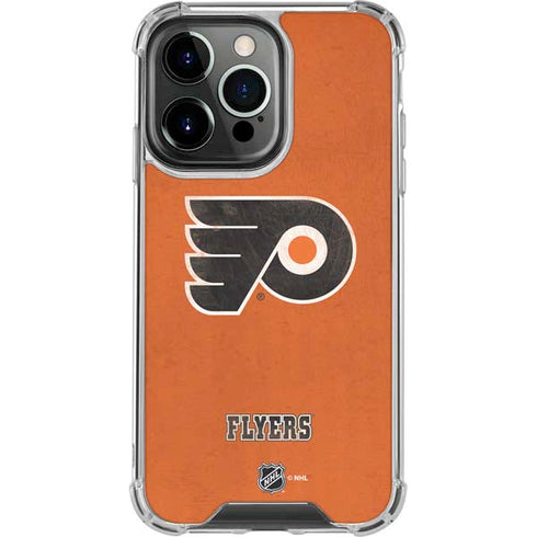 NHL Philadelphia Flyers Distressed iPhone 14 Pro Clear Case
