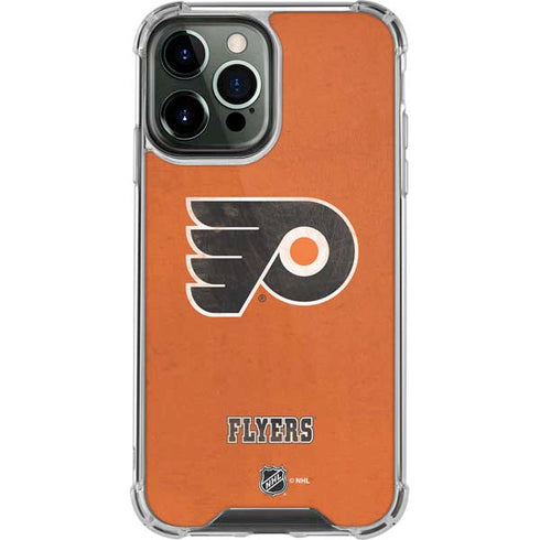 NHL Philadelphia Flyers Distressed iPhone 14 Pro Max Clear Case