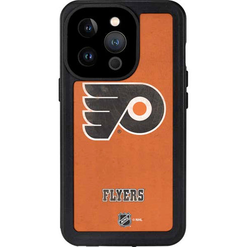 NHL Philadelphia Flyers Distressed iPhone 14 Pro Waterproof Case