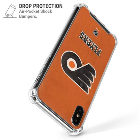 NHL Philadelphia Flyers Distressed iPhone XS Max Clear Case