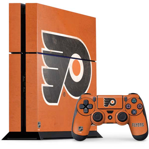 NHL Philadelphia Flyers Distressed PS4 Console and Controller Bundle Skin