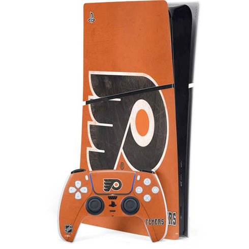NHL Philadelphia Flyers Distressed PS5 Slim Digital Edition Bundle Skin
