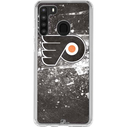 NHL Philadelphia Flyers Frozen Galaxy A21 Clear Case