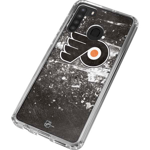 NHL Philadelphia Flyers Frozen Galaxy A21 Clear Case