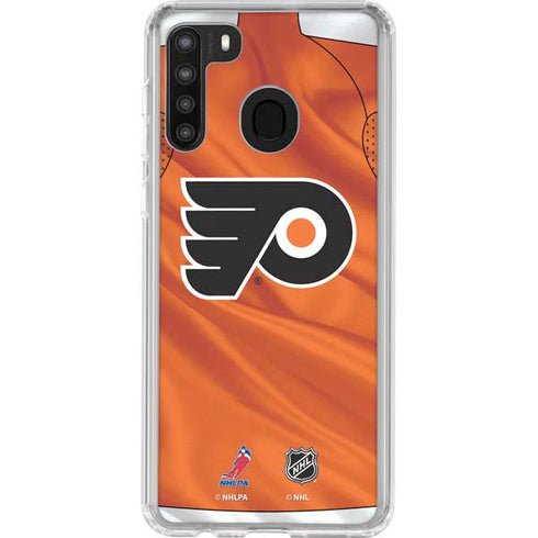 NHL Philadelphia Flyers Jersey Galaxy A21 Clear Case