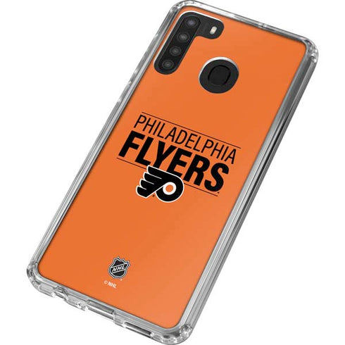 NHL Philadelphia Flyers Lineup Galaxy A21 Clear Case