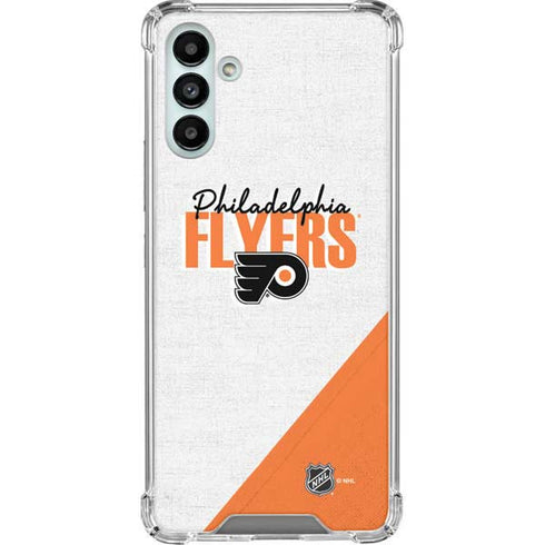 NHL Philadelphia Flyers Script Galaxy A13 5G Clear Case