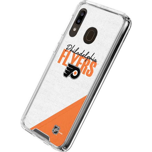 NHL Philadelphia Flyers Script Galaxy A30 Clear Case