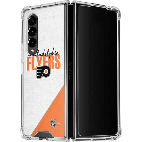 NHL Philadelphia Flyers Script Galaxy Z Fold4 5G Clear Case