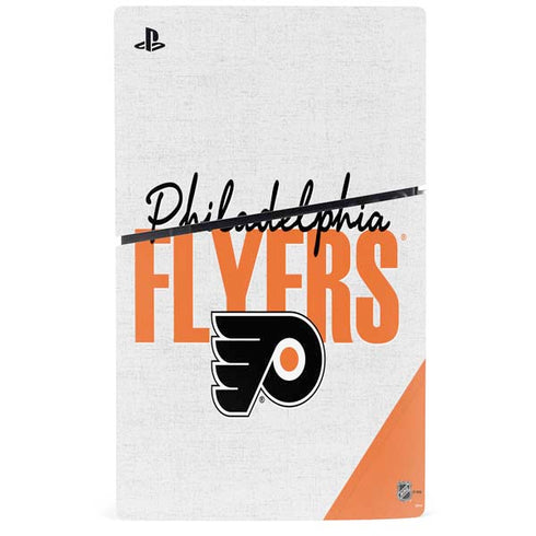 NHL Philadelphia Flyers Script PS5 Slim Disk Console Skin