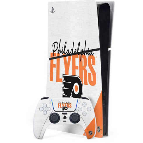 NHL Philadelphia Flyers Script PS5 Slim Digital Edition Console Skin