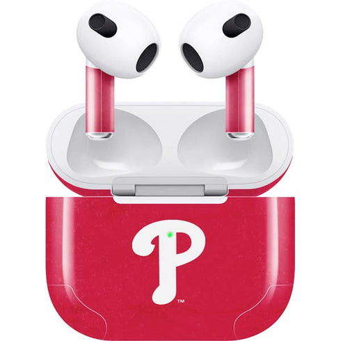 MLB Philadelphia Phillies - Solid Distressed Apple AirPods (3rd Gen 2021) Skin