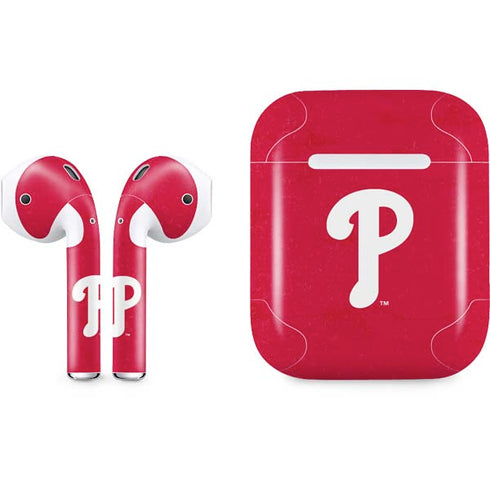 MLB Philadelphia Phillies - Solid Distressed Apple AirPods Skin