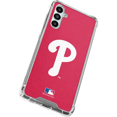 MLB Philadelphia Phillies - Solid Distressed Galaxy A14 5G Clear Case