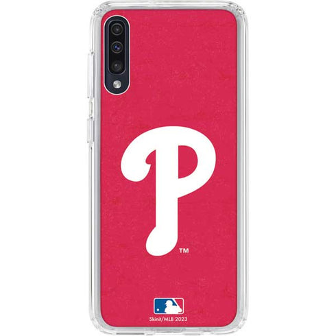 MLB Philadelphia Phillies - Solid Distressed Galaxy A50 Clear Case
