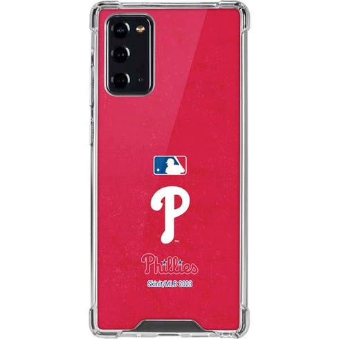 MLB Philadelphia Phillies - Solid Distressed Galaxy Note20 5G Clear Case