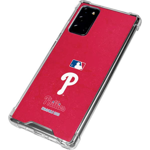 MLB Philadelphia Phillies - Solid Distressed Galaxy Note20 5G Clear Case