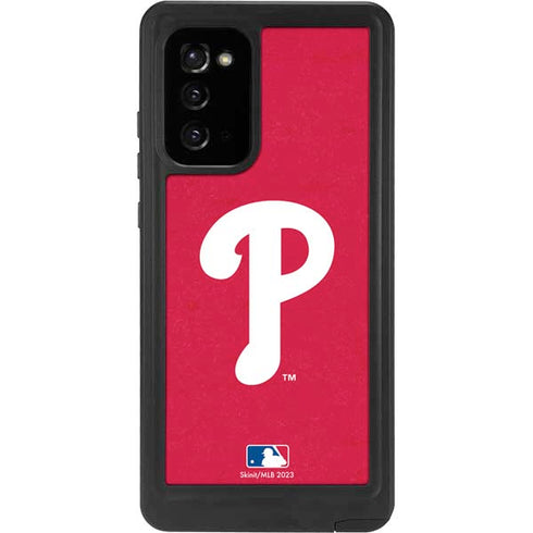 MLB Philadelphia Phillies - Solid Distressed Galaxy Note20 5G Waterproof Case