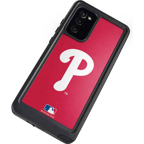 MLB Philadelphia Phillies - Solid Distressed Galaxy Note20 5G Waterproof Case