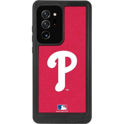 MLB Philadelphia Phillies - Solid Distressed Galaxy Note20 Ultra 5G Waterproof Case
