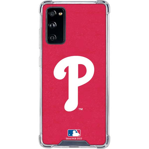 MLB Philadelphia Phillies - Solid Distressed Galaxy S20 FE Clear Case