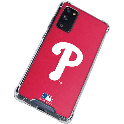 MLB Philadelphia Phillies - Solid Distressed Galaxy S20 FE Clear Case